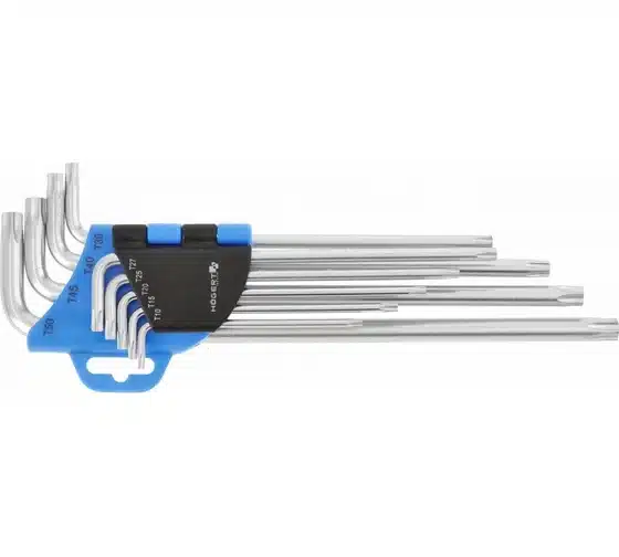Набор Г-образных экстра длинных ключей TORX CrV,, 9 шт.