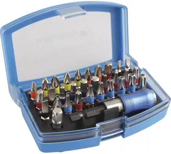 Набор бит с битодержателем 1/4″, SL, PH, PZ, HEX, TORX, TORX c отверстием, 32 шт.