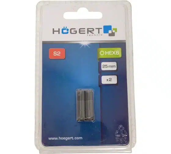 Биты HEX  6, 25 мм, 2 шт.