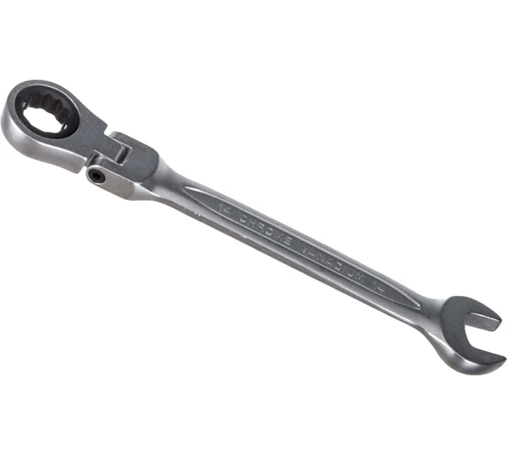 Ключ комбинированный шарнирный с трещоткой 14 мм, 72T, сталь CrV