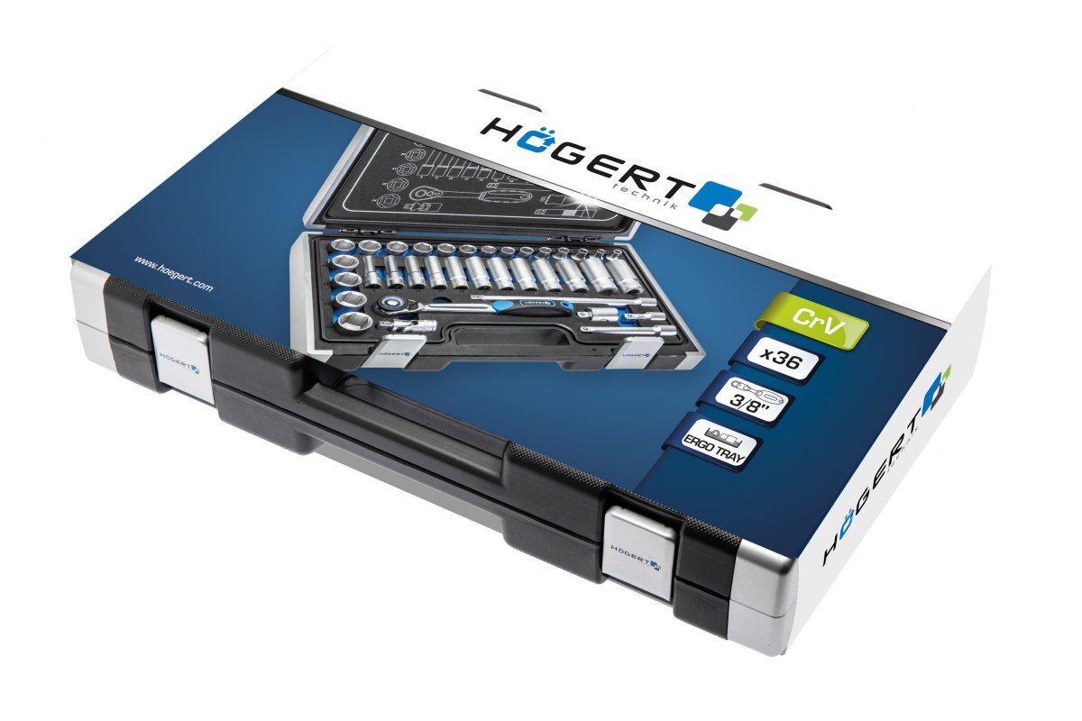 Högert Technik Набор инструментов 36 шт., 3/8